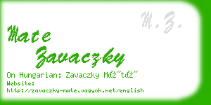 mate zavaczky business card